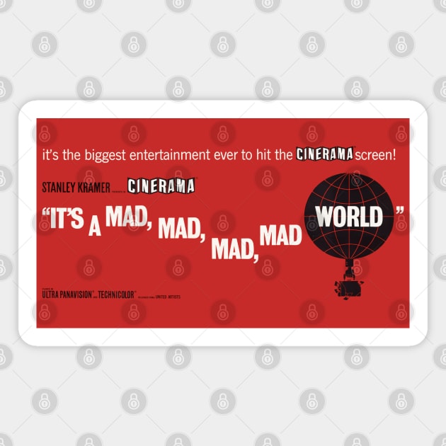 It's a Mad Mad Mad Mad World Movie Poster Magnet by MovieFunTime